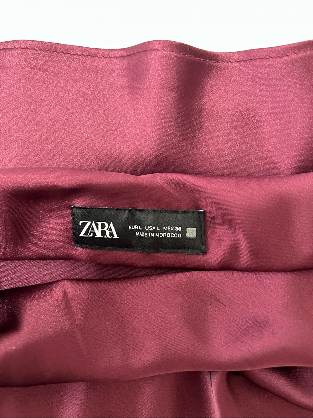 Zara Satin Midi Skirt - Wine - Picture 3 of 3